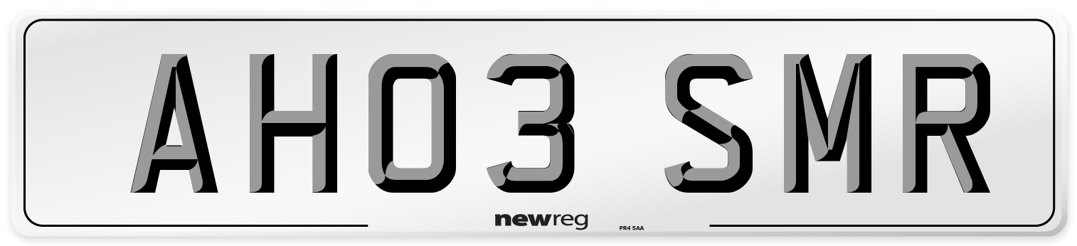 AH03 SMR Number Plate from New Reg